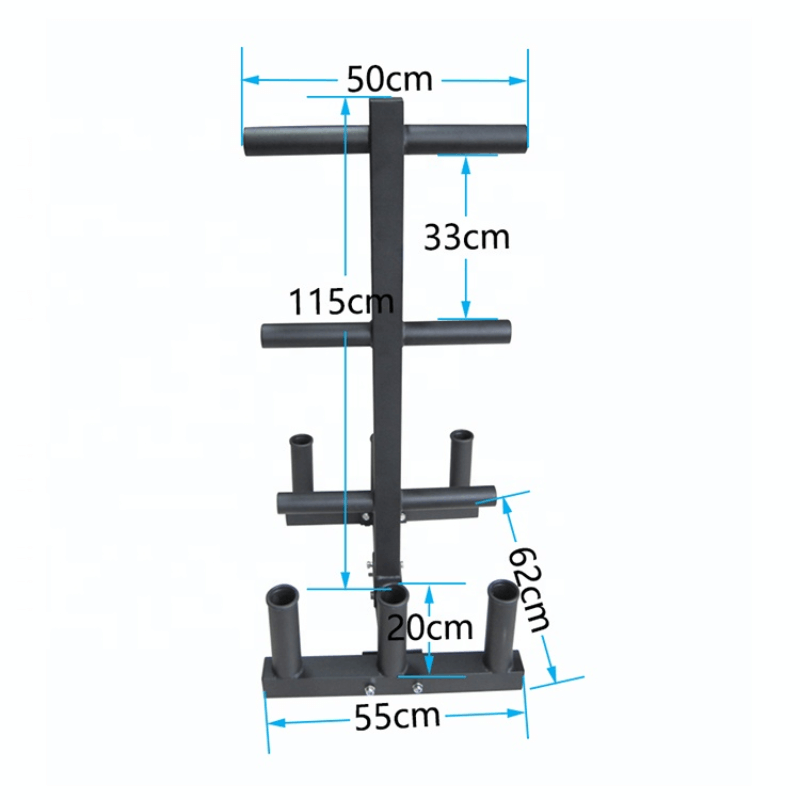 Olympic Weight Plate Tree Rack + 6 Barbell Holder detail image 6