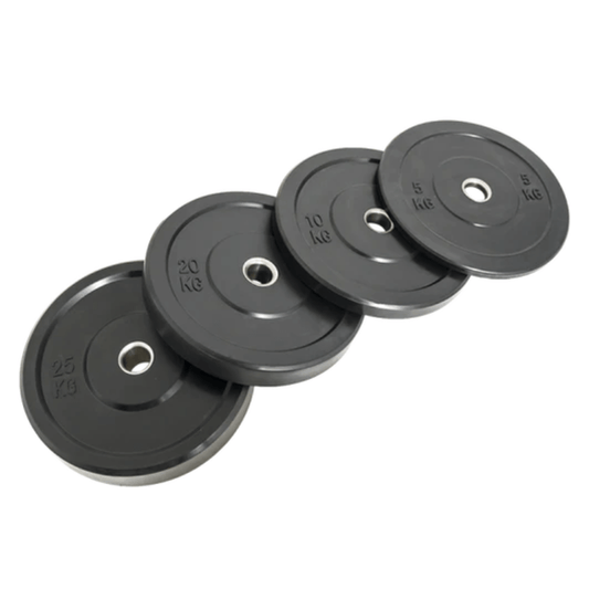 Elite All Black Bumper Plates — weight plate available from Gym Machines South Africa