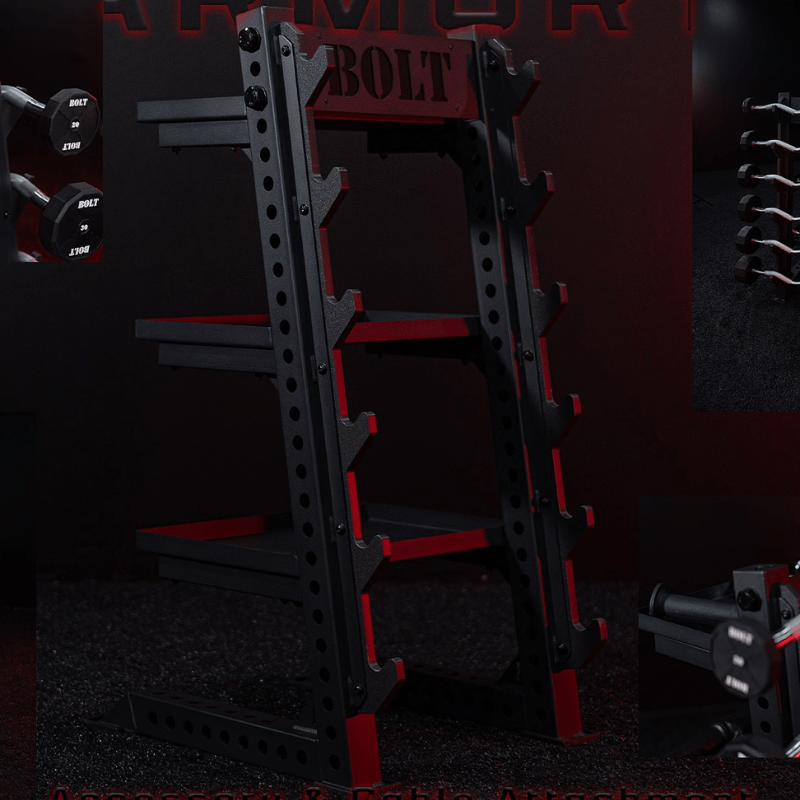 Fixed Straight & EZ Curl Barbell Set + Rack detail image 4