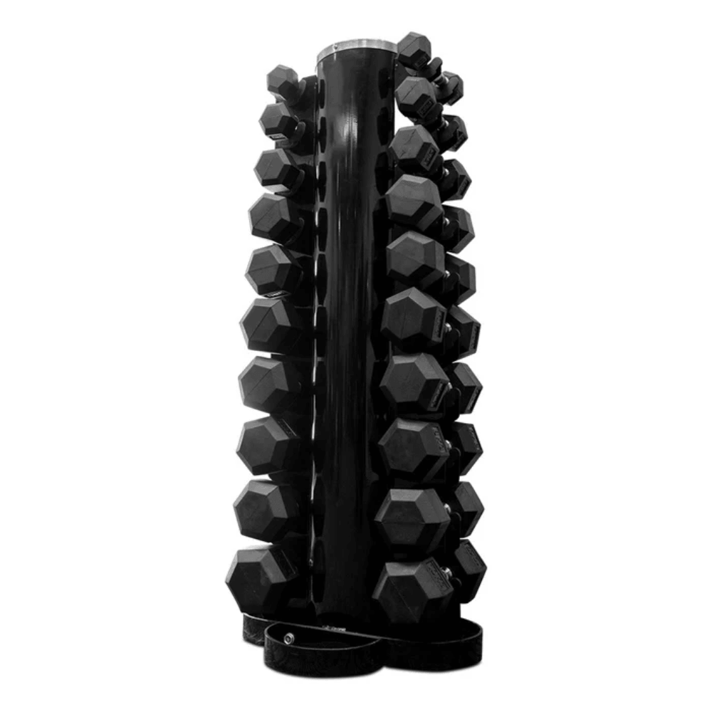 Force Fitness 1-10kg Rubber Hex Dumbbell Set + Rack detail image 4