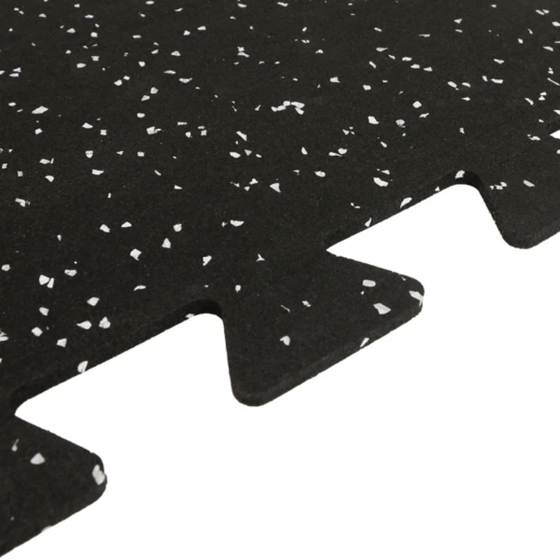 Rubber Interlocking Gym Tile – Black With Grey detail image 4