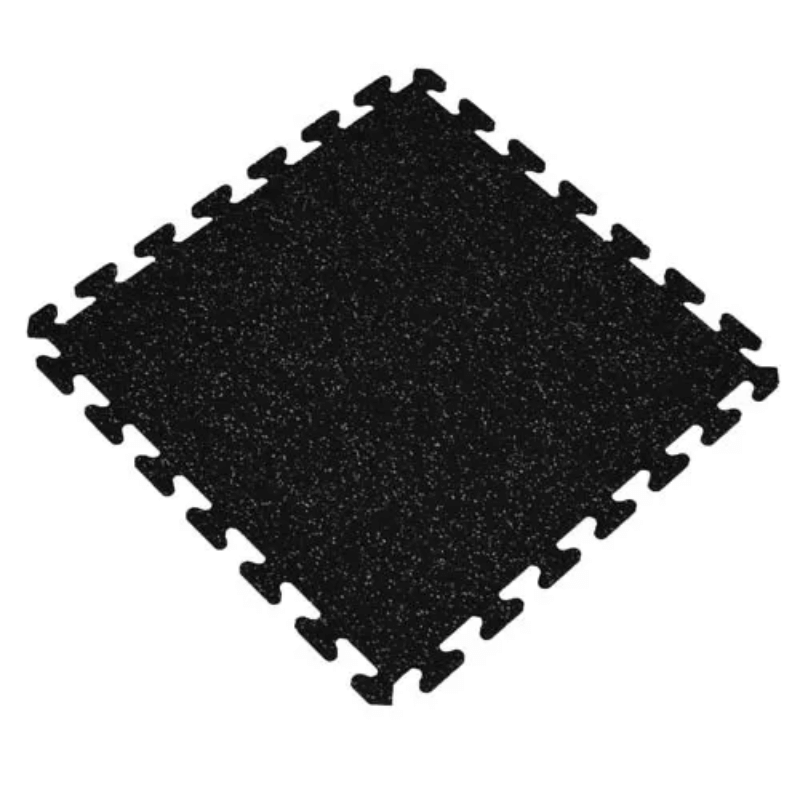 Rubber Interlocking Gym Tile – Black With Grey detail image 5