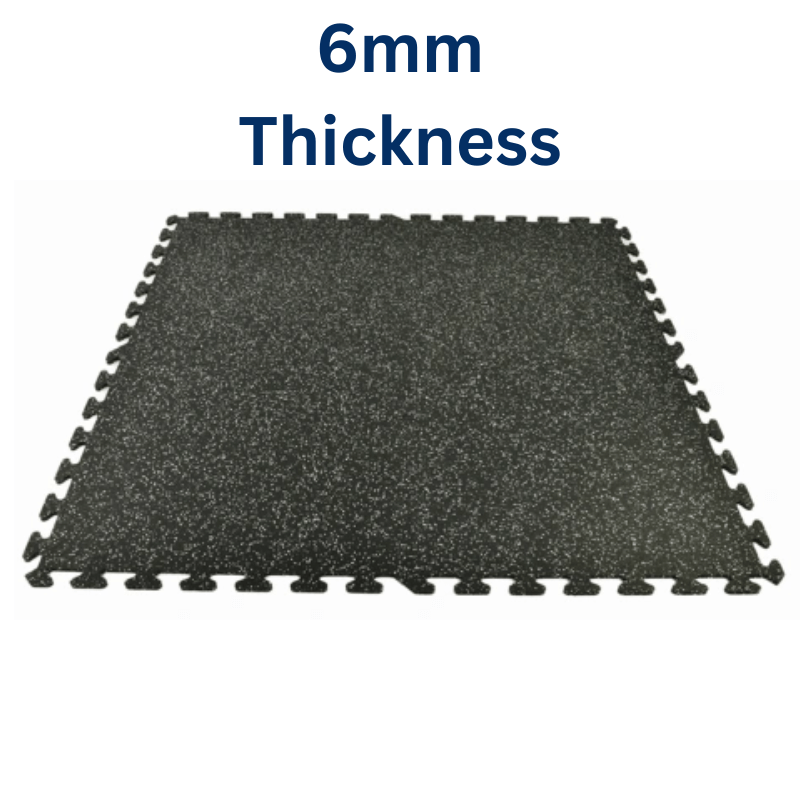 Rubber Interlocking Gym Tile – Black With Grey detail image 3
