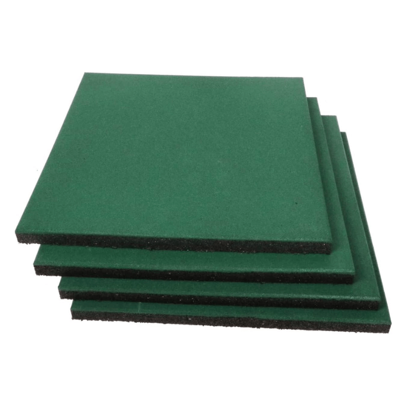 Green Outdoor Rubber Playground Mat - (Pack Of 4 Tiles) product image