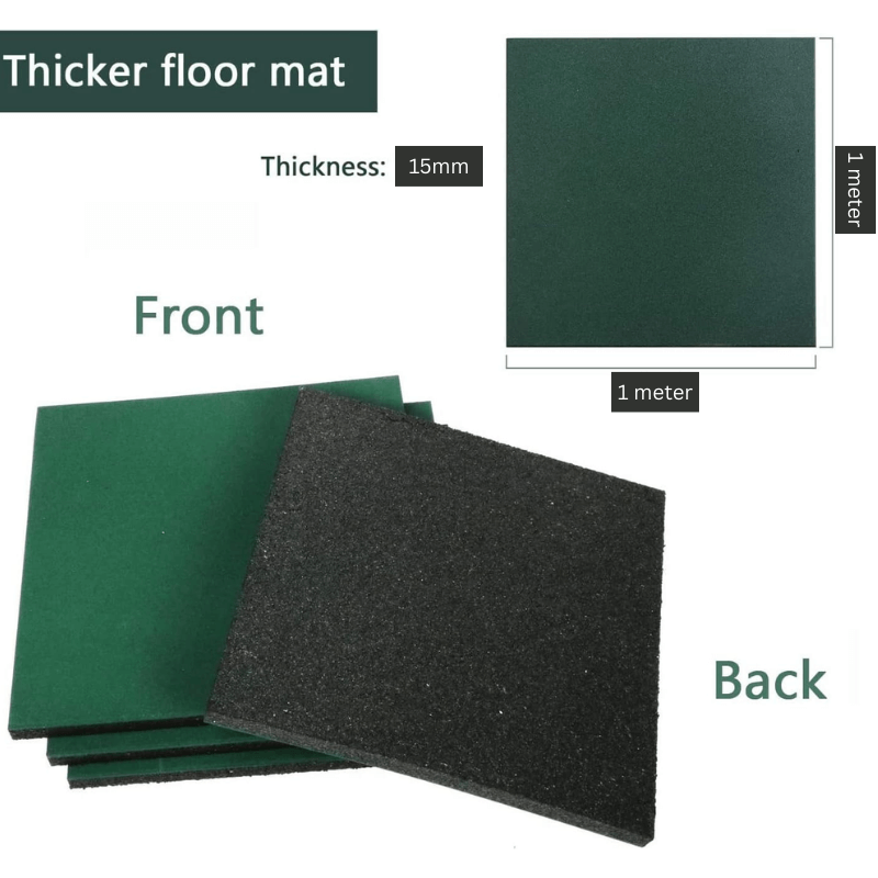 Green Outdoor Rubber Playground Mat - (Pack Of 4 Tiles) detail image 2