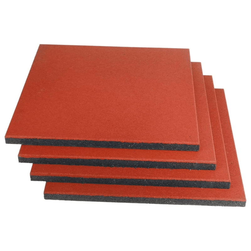 Red Outdoor Rubber Playground Mat - (Pack Of 4 Tiles) product image