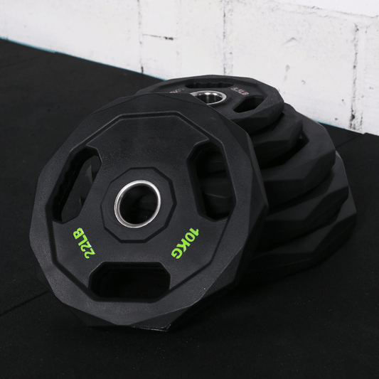 Force Fitness Premium Olympic Rubber Weight Plates - Stainless Steel Ring (Single) — weight plate available from Gym Machines