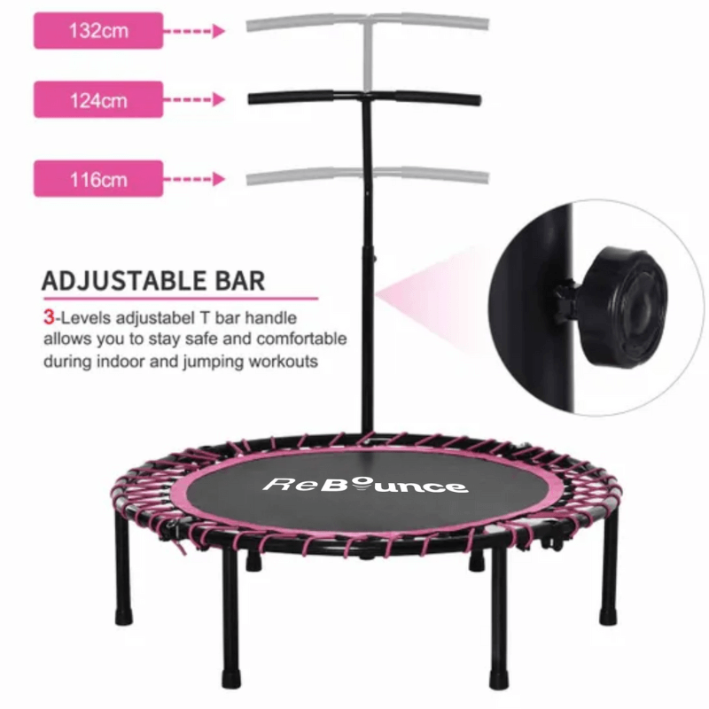Rb100 Round 40″ Rebounder + Adjustable Handle – Pink detail image 2