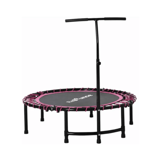 Rb100 Round 40″ Rebounder + Adjustable Handle – Pink — trampoline available from Gym Machines South Africa