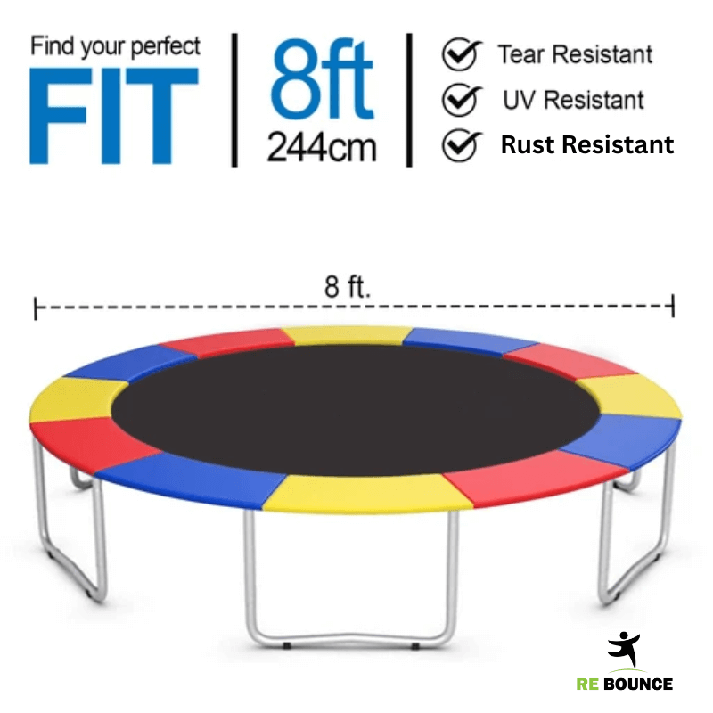 8FT Outdoor Trampoline+ 2 Step Ladder detail image 2