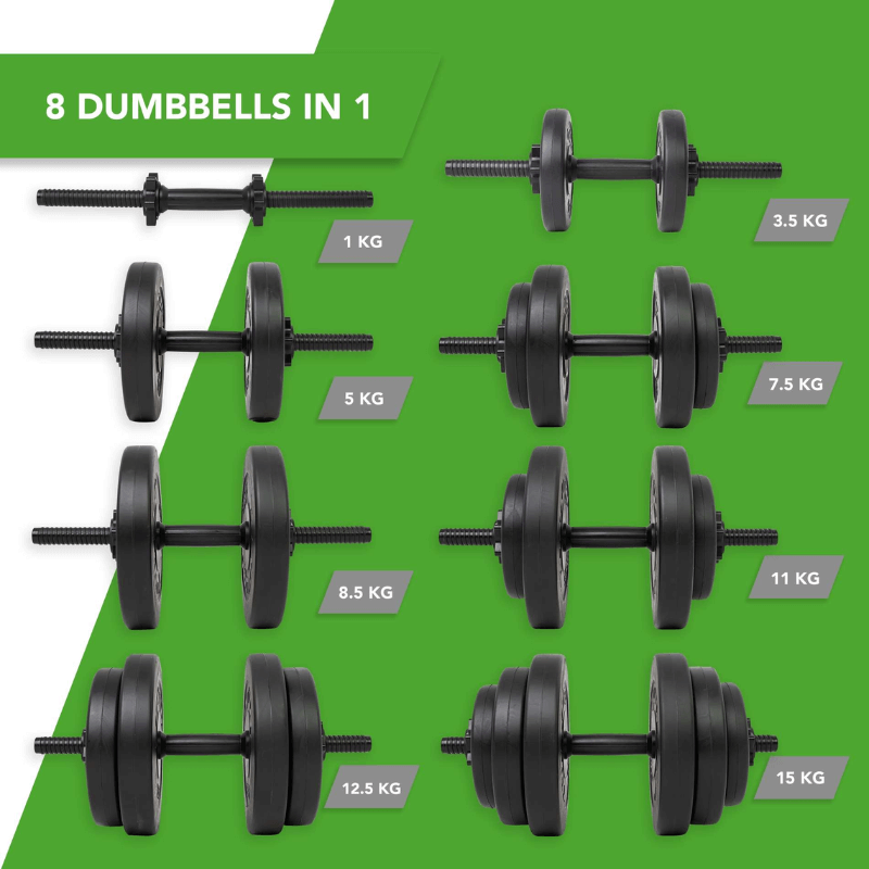 15kg Vinyl Dumbbell Set detail image 2