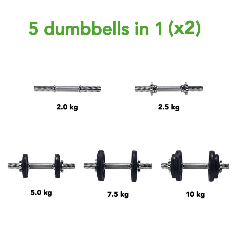 20kg Dumbbell Set - 2 Bars detail image 4