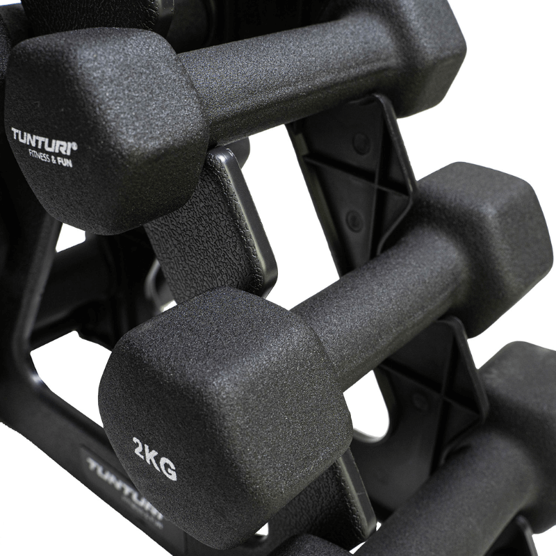Neoprene Dumbbell Set 1kg - 3kg + Stand detail image 2