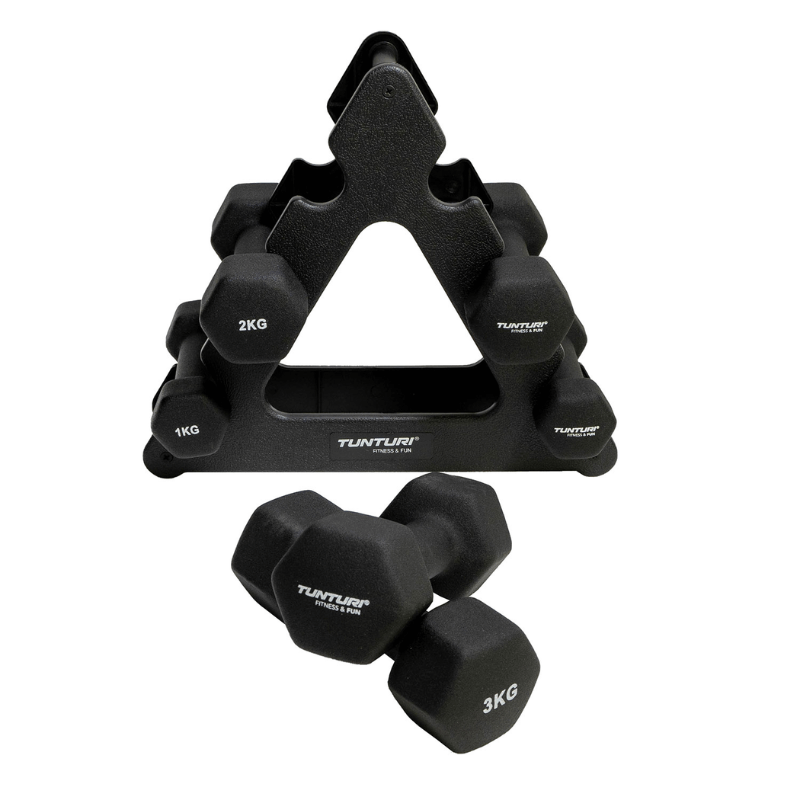 Neoprene Dumbbell Set 1kg - 3kg + Stand detail image 3