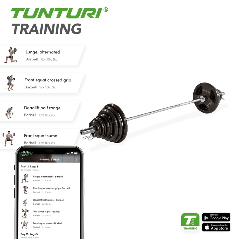 100kg Olympic Tri-Grip Barbell Set detail image 3