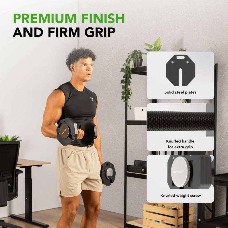 Rapid 20kg Adjustable Dumbbell Set + Rack detail image 6