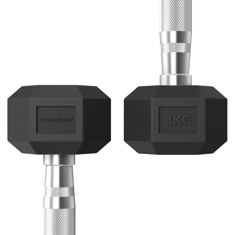 Studio 1kg – 5kg Rubber Hex Dumbbell Set detail image 3