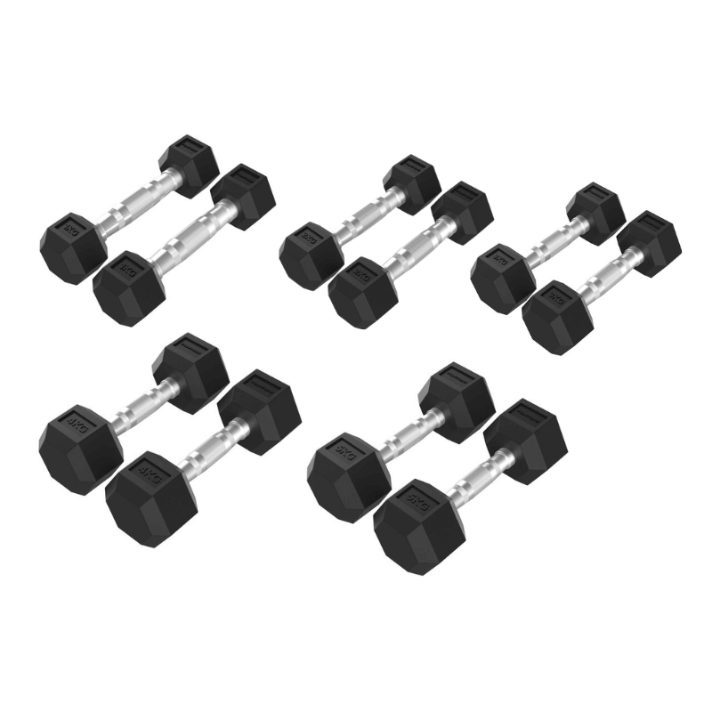 Studio 1kg – 5kg Rubber Hex Dumbbell Set product image