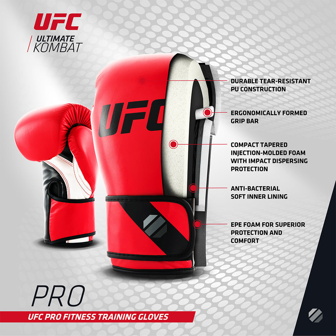 UFC Pro Fitness Training Gloves (Black / White) detail image 5