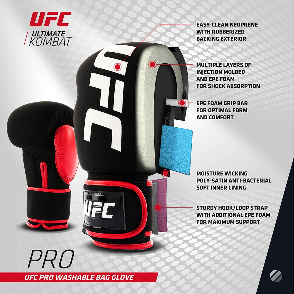 UFC Pro Washable Fitness Gloves (Black / White) detail image 2