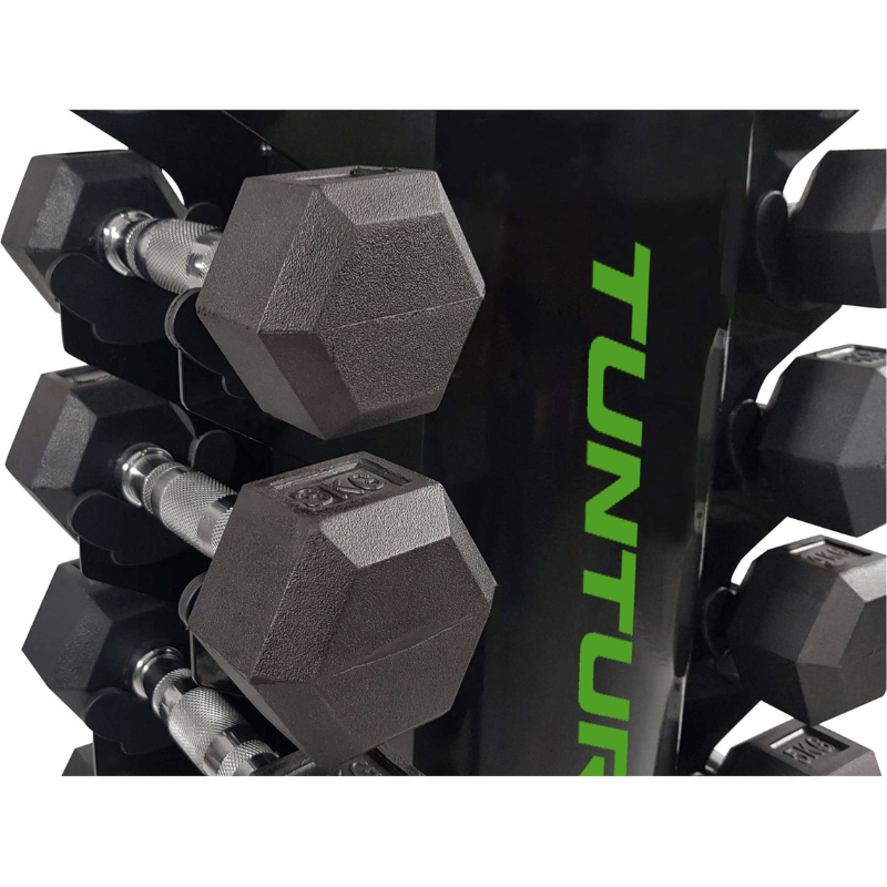 Rubber Dumbbell Set 1kg - 10kg + Rack detail image 2