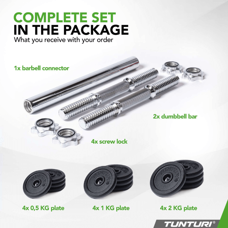 Barbell / Dumbbell Set, 20kg - Iron detail image 2