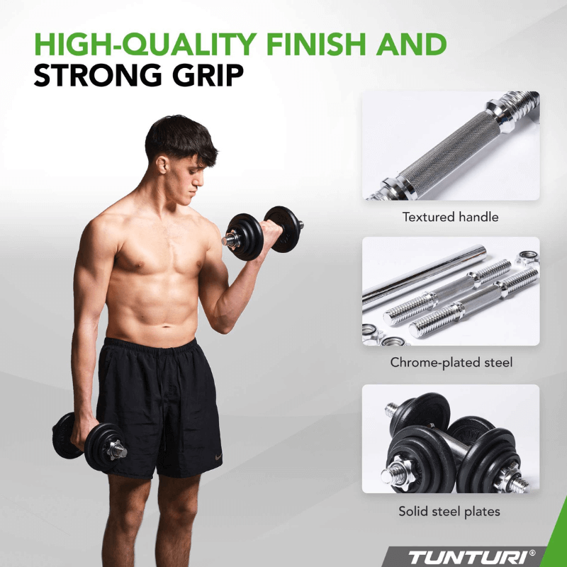 Barbell / Dumbbell Set, 20kg - Iron detail image 5