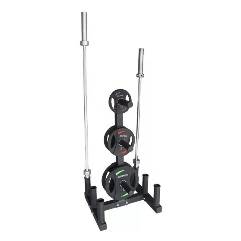 Olympic Weight Plate Tree Rack + 6 Barbell Holder product image