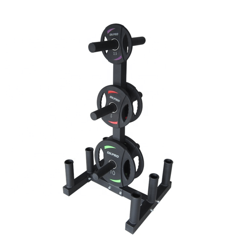 Olympic Weight Plate Tree Rack + 6 Barbell Holder detail image 2