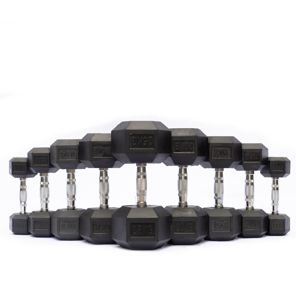 12.5 KG Rubber Hex Dumbbell product image