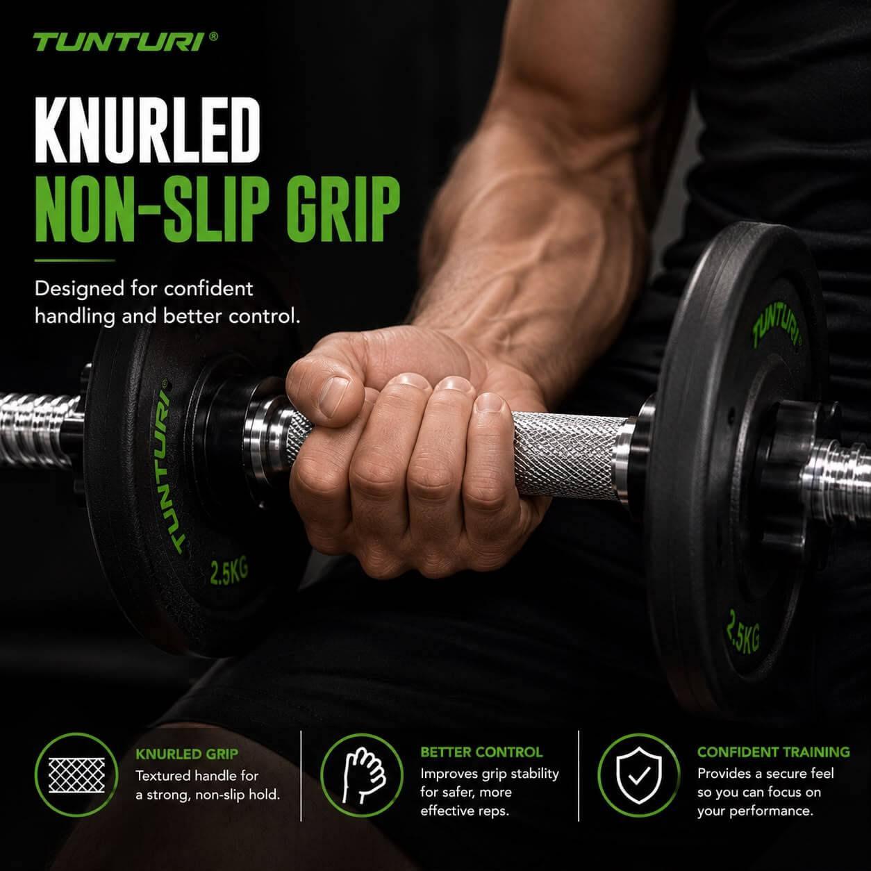 Dumbbell Bar 36cm, Screw detail image 4